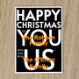 Personalised Family Names Christmas Card With Message, thumbnail 1 of 8