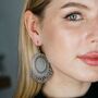 Silver Plated Victorian Oval Dangle Ghungroo Earring, thumbnail 1 of 8