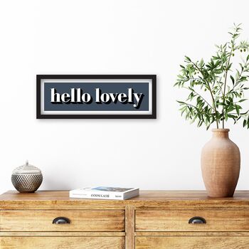 Framed Hello Typography Print, 3 of 11