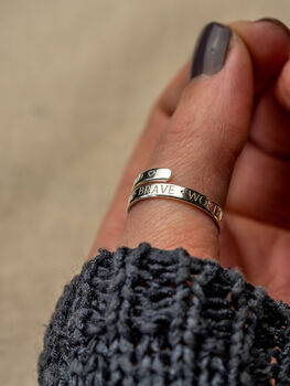 Affirmations Sterling Silver Ring I Am Strong, 3 of 9