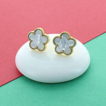 Enamel Flower Stud Earrings, 3 of 6