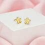 18ct Gold Plated Little Flower Stud Earrings, thumbnail 1 of 4
