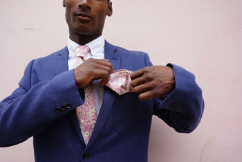 Mens Soft Pink Floral Pocket Square, 5 of 12