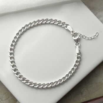 Sterling Silver Chunky Curb Bracelet, 6 of 7