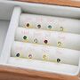 Sterling Silver Tiny Birthstone Dot Stud Earrings, thumbnail 5 of 12