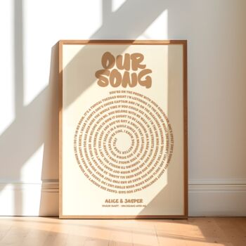 Our Song Personalised Lyrics Print, 2 of 9