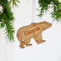 Wooden Personalised Polar Bear Tree Decoration, thumbnail 2 of 6