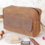 Personalised Leather Wash Bag And Travel Wallet Set, thumbnail 2 of 9