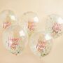 Five Happy Mother's Day Confetti Balloons, thumbnail 1 of 2