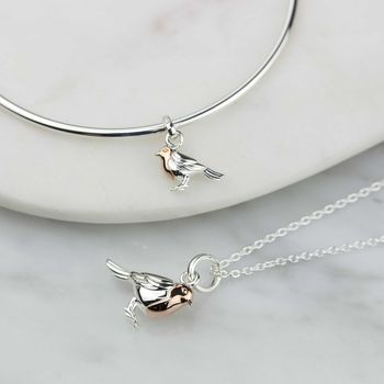Sterling Silver Robin Necklace, 5 of 6