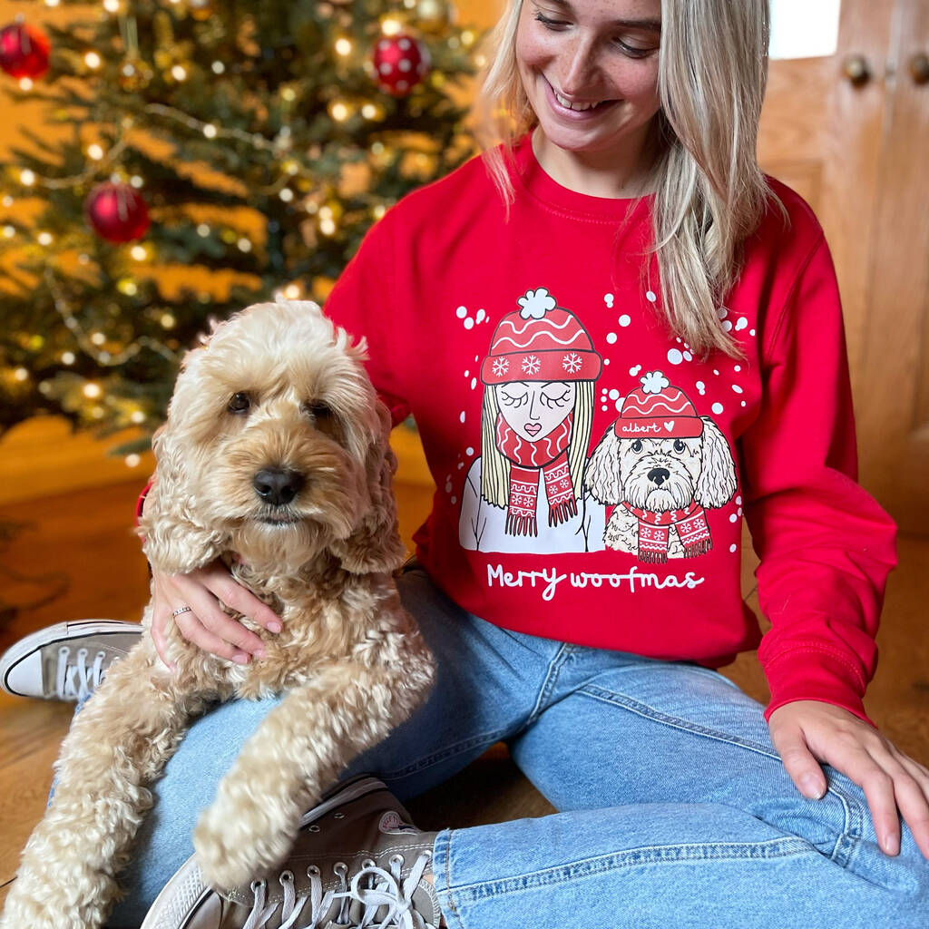 Matching christmas sale jumper with dog