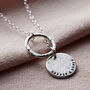 Personalised Molten Texture Disc And Hoop Necklace, thumbnail 2 of 9