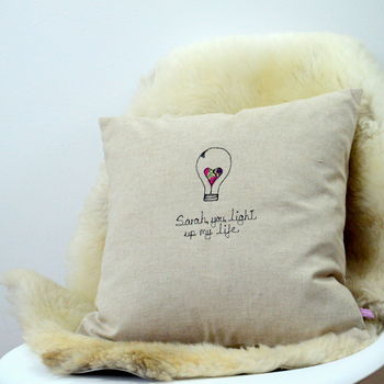 Personalised Light Bulb Cushion, 4 of 11