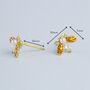 Gold Colour Sterling Silver Bee Stud Earrings, thumbnail 2 of 4