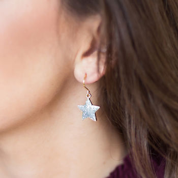Mismatched Moon And Star Sparkle Earrings, 2 of 9