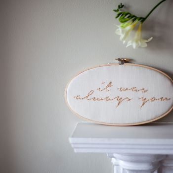 It Was Always You Wedding Embroidery Hoop Sign, 5 of 7