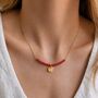 Personalised Red Semi Precious Beaded Necklace, thumbnail 2 of 7