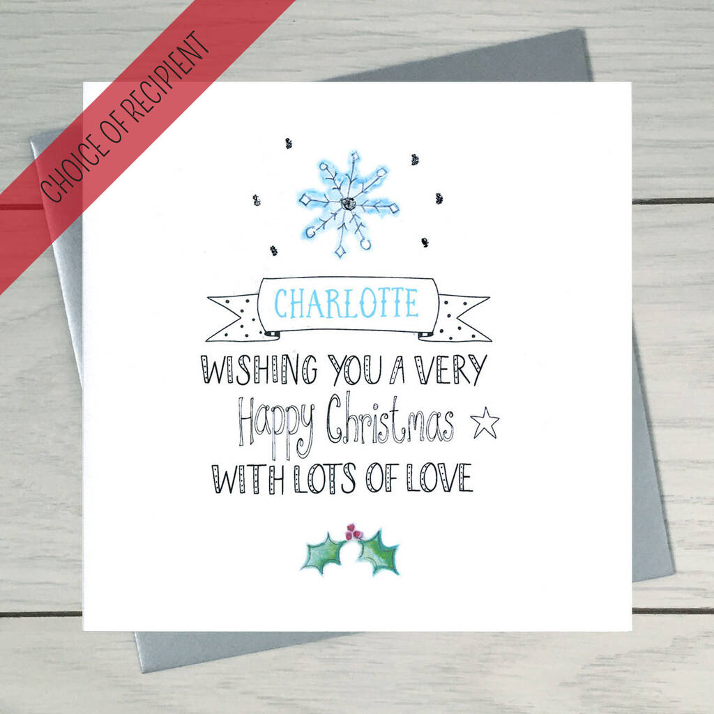Snowflake Personalised Christmas Card, 1 of 3