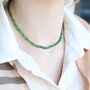 Green Crystal Quartz Tassel Mala Necklace, thumbnail 2 of 8