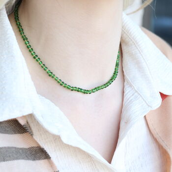 Green Crystal Quartz Tassel Mala Necklace, 2 of 8