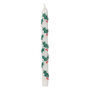 Pair Of Christmas Holly Hand Painted Extra Long Dinner Candles, thumbnail 2 of 2