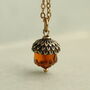 Burnt Orange Acorn Necklace, thumbnail 5 of 8