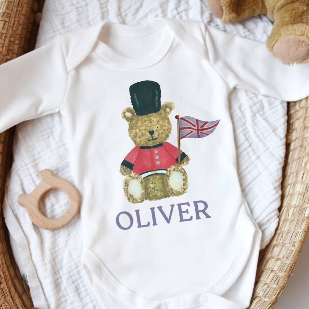 Personalised London Bear Baby Vest, 1 of 5
