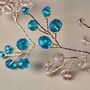 Blue And Blush Pink Crystal Bridal Hair Vine, thumbnail 3 of 9