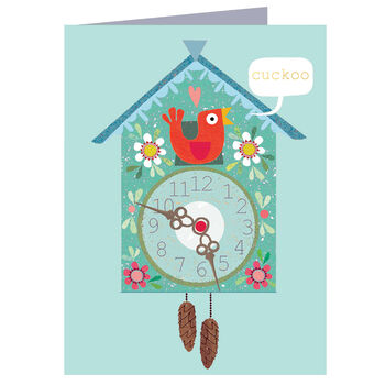 Cuckoo Clock Mini Greetings Card, 4 of 5