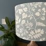 Bellever Mineral Blue Botanical Drum Lampshades, thumbnail 2 of 9
