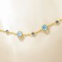 Blue Sapphire And Blue Topaz Bracelet In Sterling Silver And Gold Vermeil, thumbnail 10 of 11