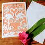 Cut Paper Flamingo Card, thumbnail 2 of 2