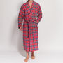Men's Soft Red Tartan Two Fold Flannel Robe, thumbnail 2 of 4