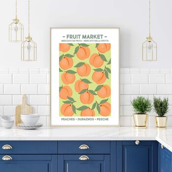 Peaches Fruit Market Poster, 3 of 6