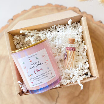 Christmas Candle Gift For Her With Name And Text, 3 of 9