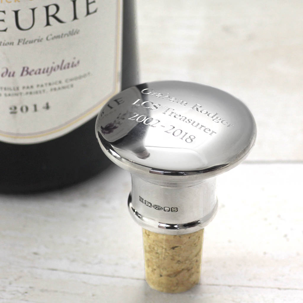 Personalised Sterling Silver Bottle Stopper, 1 of 4