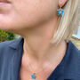 Butterfly Turquoise Silver Drop Earrings, thumbnail 3 of 7