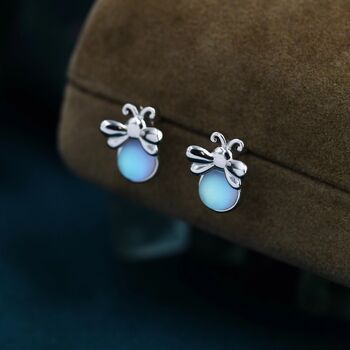 Sterling Silver Firefly Stud Earrings, 3 of 12