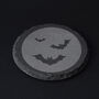 Halloween Set Of Four Bat Round Slate Coasters, thumbnail 1 of 2