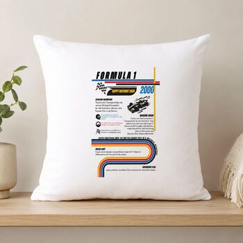 Personalised F1 Cushion Birthday Gift For All Seasons, 4 of 11