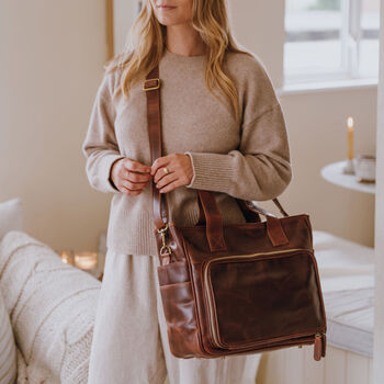 Leather Knitting And Crochet Project Bag, 4 of 6