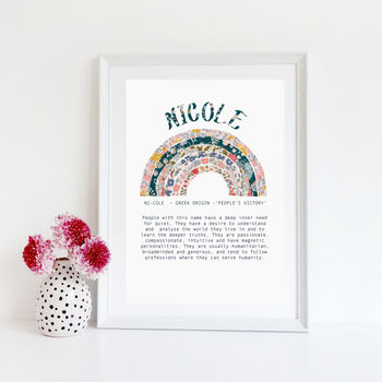 Personalised Name Meaning Rainbow Print, 2 of 4