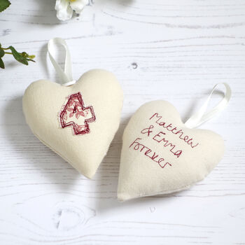 Personalised Year Wedding Anniversary Hanging Heart Gift, 4 of 9