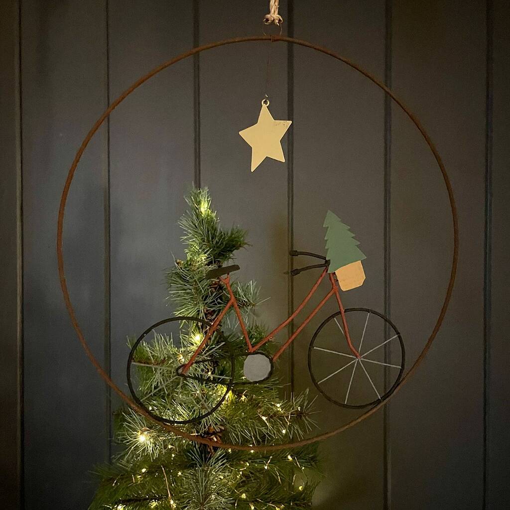Christmas Bicycle Wreath Hanging Christmas Decoration
