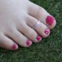 Purple Adjustable Pure Silver Bohemian Foot Toe Ring, thumbnail 1 of 8
