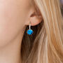 Light Blue Crystal Huggie Statement Earrings, thumbnail 2 of 3