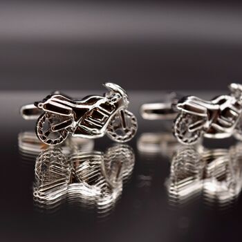 Motorbike Silver Cufflinks Gift Rider, 3 of 5