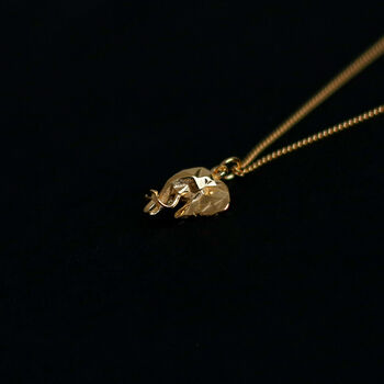 Elephant Necklace 3D In Sterling Silver, Gold Vermeil, 3 of 12