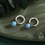 Sterling Silver Dangling Blue Turquoise Hoop Earrings, thumbnail 6 of 11