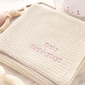 Cream And Grey Mini Stripe Baby Blanket, 3 of 12